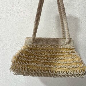 “Beat It!!” Elegant Cream and Gold Women's Waldorf vintage Handbag